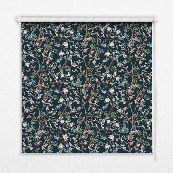 Blackout roller blind Flower vines