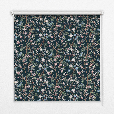 Blackout roller blind Flower vines
