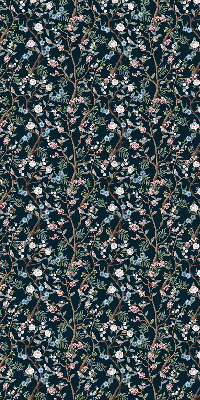 Blackout roller blind with a flower vine pattern