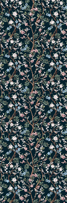 Blackout roller blind with a flower vine pattern