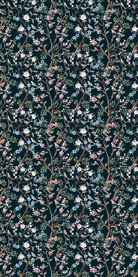 Blackout roller blind with a flower vine pattern