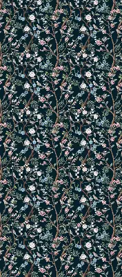 Blackout roller blind with a flower vine pattern