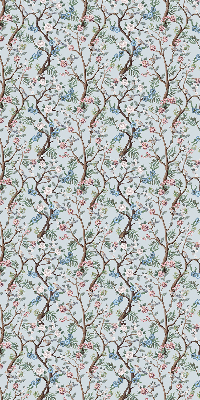 Blackout roller blind for window Flower vines on a light background