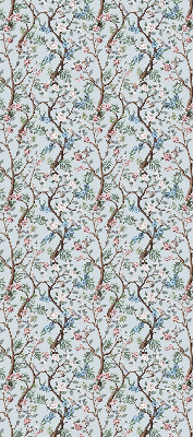 Blackout roller blind for window Flower vines on a light background