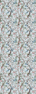 Blackout roller blind for window Flower vines on a light background