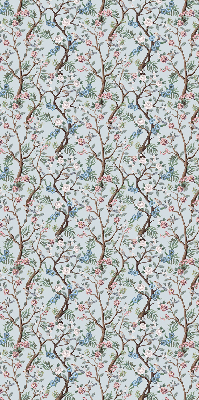 Blackout roller blind for window Flower vines on a light background