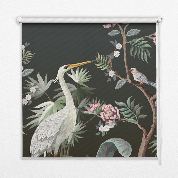 Blackout roller blind Birds by the tree