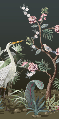 Blackout roller blind Birds by the tree