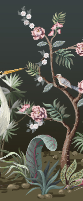 Blackout roller blind Birds by the tree