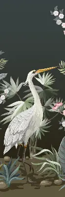 Blackout roller blind birds by the tree design