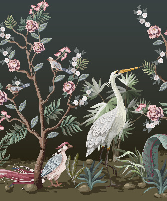 Blackout roller blind Birds by the tree