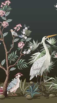 Blackout roller blind Birds by the tree
