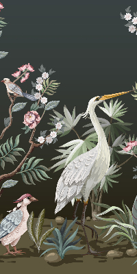 Blackout roller blind Birds by the tree