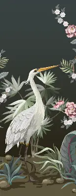 Blackout roller blind birds by the tree design