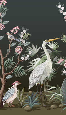 Blackout roller blind Birds by the tree