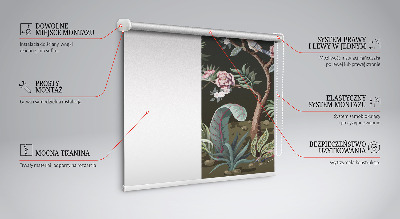 Blackout roller blind Birds by the tree