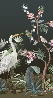 Blackout roller blind Birds by the tree