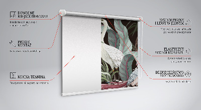 Blackout roller blind for window Birds in the leaves