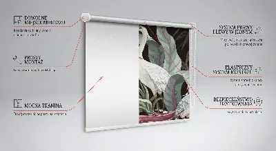 Blackout roller blind with birds in the leaves print