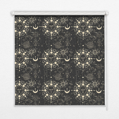 Fabric roller blind for window Cosmos design