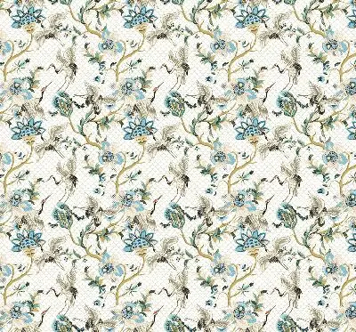 Blackout roller blind floral birds pattern