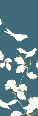 Blackout roller blind for window White birds on white flowers