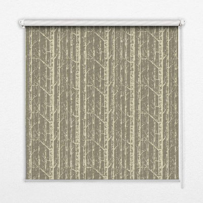 Fabric roller blind for window Tree trunks