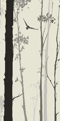 Blackout roller blind trees pattern