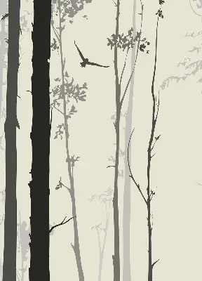 Blackout roller blind trees pattern