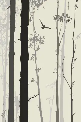 Blackout roller blind trees pattern