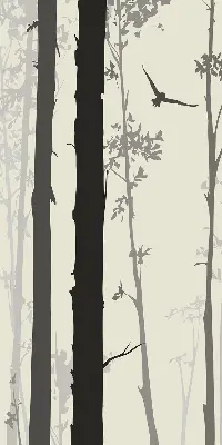 Blackout roller blind trees pattern