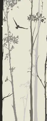 Blackout roller blind trees pattern