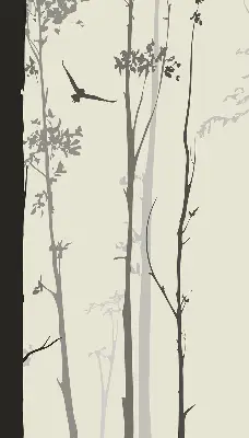Blackout roller blind trees pattern