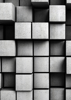 Blackout roller blind for window Stone cubes