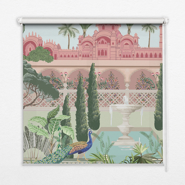 Blackout roller blind Palace with a garden
