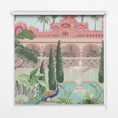 Blackout roller blind Palace with a garden