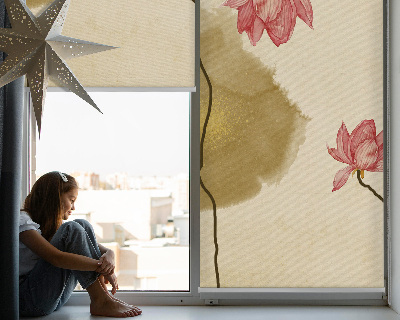 Blackout roller blind for window Flowers