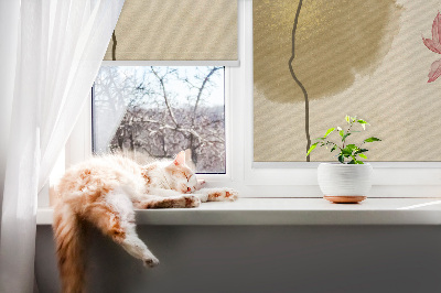 Blackout roller blind for window Flowers