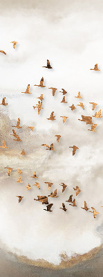 Fabric roller blind for window A flock of birds
