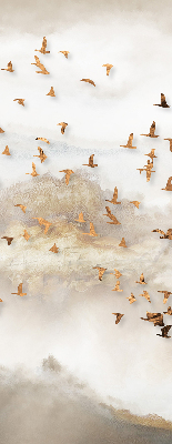 Fabric roller blind for window A flock of birds