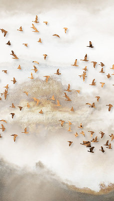 Fabric roller blind for window A flock of birds