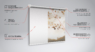 Fabric roller blind for window A flock of birds