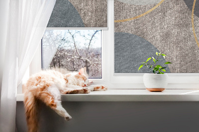 Blackout roller blind with abstraction print