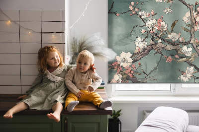 Blackout roller blind Flowers on the tree