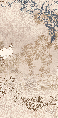 Blackout roller blind for window Vintage birds
