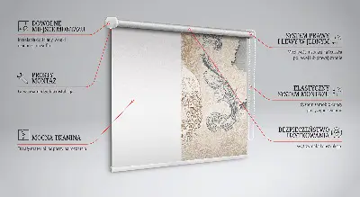 Blackout roller blind for window with vintage birds print