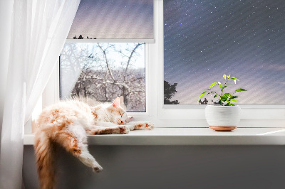 Blackout roller blind starry sky pattern