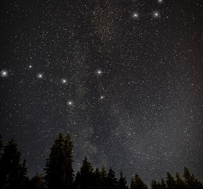 Blackout roller blind with stars in the sky design