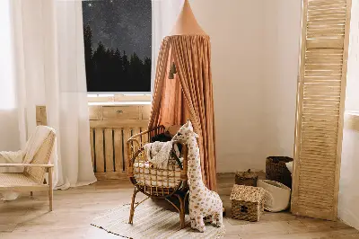 Blackout roller blind with stars in the sky design