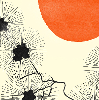 Fabric roller blind for window Dandelions